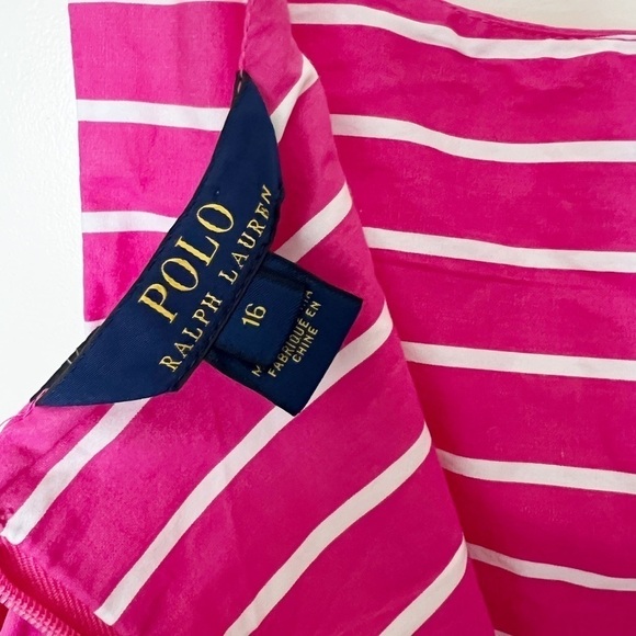 Polo Ralph Lauren Pink and White Striped Sleeveless Dress Girls Size 16 - Picture 3 of 9